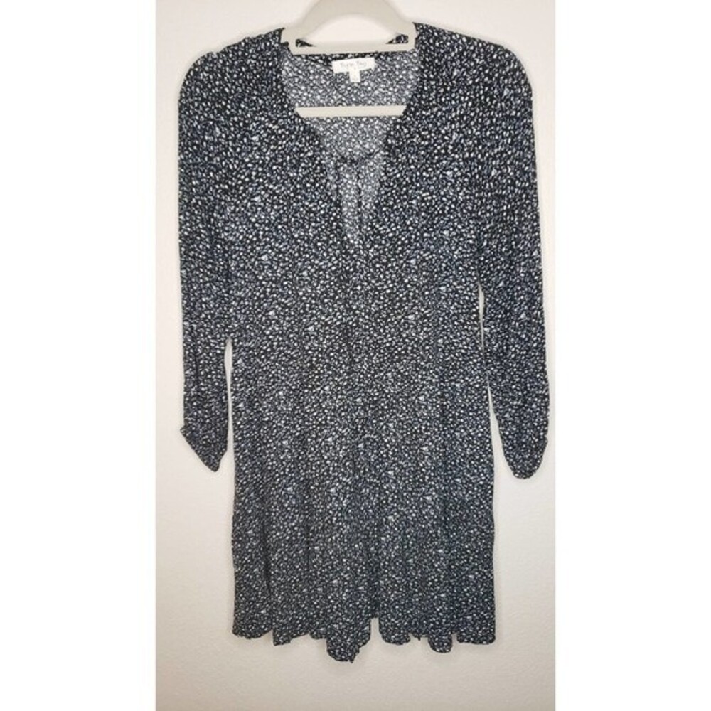 Byron Bay Long Sleeve Black Floral Dress - Size Small